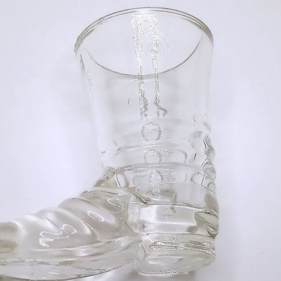 2 Vintage Cowboy Boot Shot Glasses Clear Glass Drinking Serve Ware - Picture 15 of 15